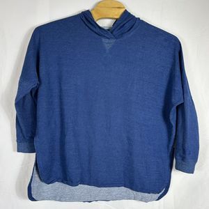 The North Face Women's‎ Blue Oversized Hooded Sweater Shirt High-Low Hem XL